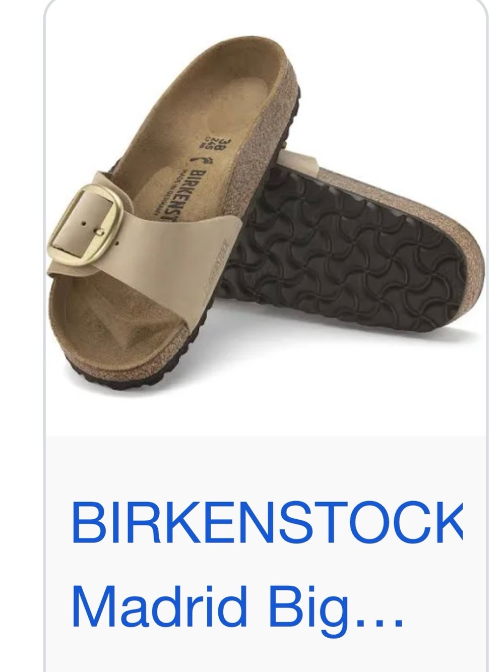 Birkenstock Womens Madrid Big Buckle Sandal - Tan 37 or 7-7.5 US